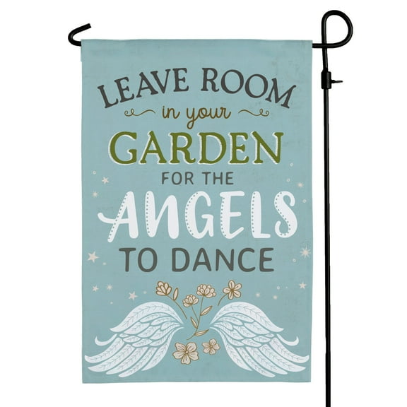 Personalized Planet Leave Room For The Angels To Dance Garden Flag | Detailed with Wings and Flowers | Easy Outdoor Yard or Front Step Décor | 12" x 17.5"
