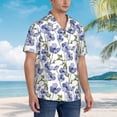 thumbnail image 2 of Lsque Blue Flax Flowers pattern Hawaiian Shirt for Men, Unisex Summer Beach Casual Short Sleeve Button Down Shirts-Medium, 2 of 9