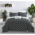thumbnail image 2 of Chic Home Mikado 8-Piece Reversible Motif Duvet Cover Set, Queen, Black, 2 of 6
