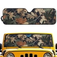 thumbnail image 2 of Uorisanigo Windshield Sun Shade Compatible with Jeep Wrangler TJ JK JL &Gladiator JT 2/4 Door Camo Forest Print Sunshade Cover Reflective Sun Visor Block UV Keep Cool, Car Accessories, 2 of 7