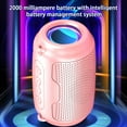 thumbnail image 4 of Oggfader Portable Bluetooth Speaker for Adult Wireless Bluetooth Speaker Subwoofer Big Volume Mobile Phone Mini Audio Home User Outdoor Carry Portable Girls Bocinas De Bluetooth Pink, 4 of 8