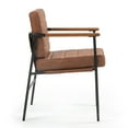 thumbnail image 6 of Beckett Brown Faux Leather Dining Chair with Black Iron Legs, 6 of 8