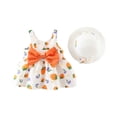 thumbnail image 4 of gdxvjhbj Robe Tout-Petit Tout-Petit Robe Tutu Filles Volants Tulle Robes Mignon Été Fête Princesse Robe d'Été 2T 3T (Orange,2-3 Ans), 4 of 4