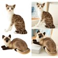 thumbnail image 1 of 2 uds. de juguetes de peluche para gatos, cojín de muñeca cómodo, suministros de decoración de peluche respetuosos con la piel, accesorios, diseño de Gato gris tumbado y gato sentado Baoblaze Juguetes de peluche, 1 of 8