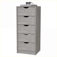 thumbnail image 3 of Dressers | Dillon 5-Drawer Narrow Tall Chest, Concrete Gray | Engineered Wood, 3 of 7
