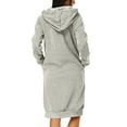 thumbnail image 6 of ClodeEU Women's Long Sleeve Hoodie Dress ,Solid Color Pullover Sweatshirt Dress with Pockets Gray,Womens Plus XL, 6 of 6