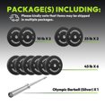 thumbnail image 2 of HANDBODE Bumper Plates, 340 lb Set Olympic Weight Plates, Rubber Bumper Weights Plate, Standard Strength Training Plates for Weightlifting with 45 lb (20 kg) Silver Barbell, 2 of 9