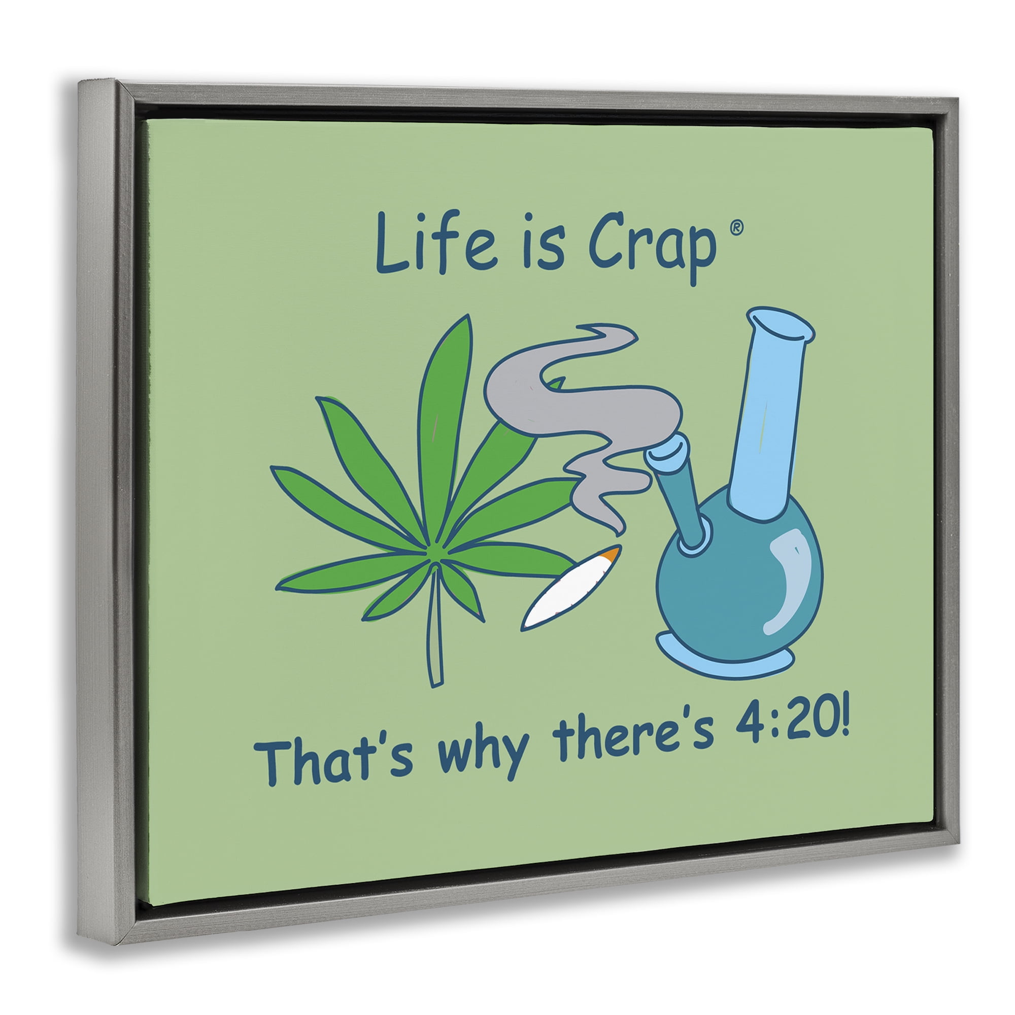 Stupell Industries Funny That's Why 420 Novelty & Humor Painting Gray Floater Framed Canvas Art Print Wall Art, 31 x 25