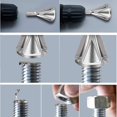 thumbnail image 5 of Herramienta de desbarbado de biselado externo (plata, paquete de 2) Herramienta de biselado Taladro externo de acero inoxidable de alta velocidad Reparación rápida de biselado externo de metal dañado, 5 of 5