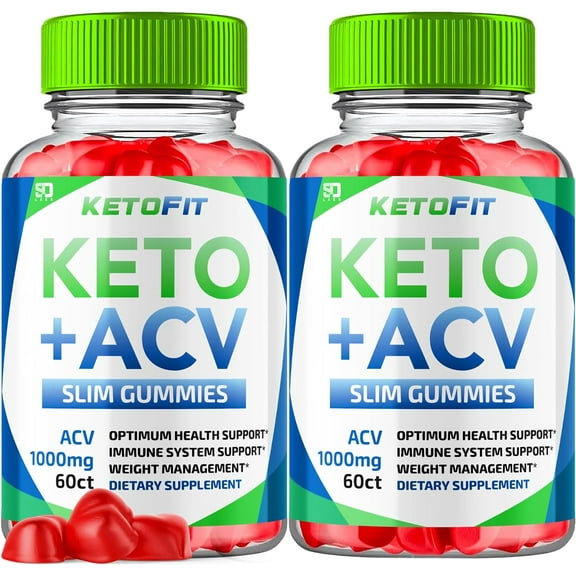 (2 Pack) KetoFit Keto Gummies Advanced 1000MG Formula Apple Cider Vinegar Folate Vitamin B6 B12 Beet Root Pomegranate Vegan Non GMO Keto Supplement (120 Gummies)