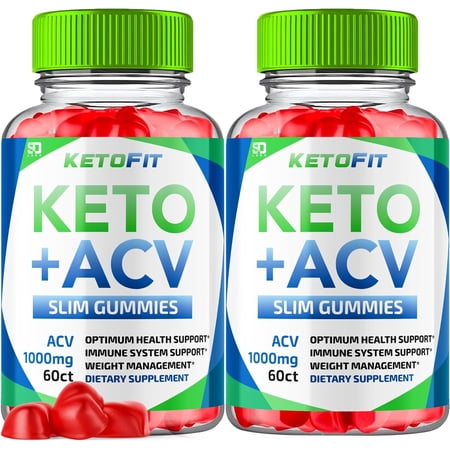 (2 Pack) KetoFit Keto Gummies Advanced 1000MG Formula Apple Cider Vinegar Folate Vitamin B6 B12 Beet Root Pomegranate Vegan Non GMO Keto Supplement (120 Gummies)