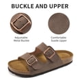 thumbnail image 4 of Ecetana Women's Cork Footbed Slide Sandals, Adjustable Double Buckle Open Toe Flat Sandals with Light Arch Support, 4 of 8