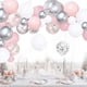 thumbnail image 2 of Silver Pink Balloons Garland Kit, 100pcs White and Silver Confetti Metallic Latex Balloons Arch with 16ft Tape Strip & Dot Glue for Girl Baby Shower, 2 of 4
