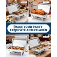 thumbnail image 4 of Ensemble de Buffets à Réchauds Professionnels - Acier Inoxydable 8 Qt avec 6 Poêles à Aliments, Réchauffe-Plats Rectangulaires Pliables pour Traiteur, Fêtes, Mariages - Ensemble de 4 Pcs, 2 Grilles Doubles + 2 Grilles Simples, 4 of 7