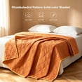 thumbnail image 3 of Phantoscope Diamond Quilted Throw Blanket for Couch Bed Sofa, Soft Solid Color Decorative Blanket, 50x60 Inches, Caramel, 3 of 6