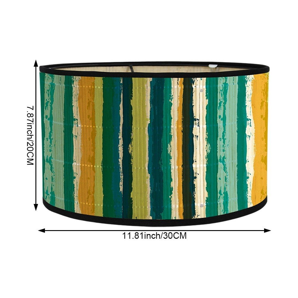 Drum Lamp Shade E27 Vintage Lampshade Stripe Pattern Chandelier Lamp Cover Replaceable Light Accessories for Pendant Floor Table Lamp Home Decor