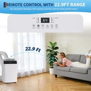Powerful 14,000 BTU Dual Hose Portable Air Conditioner with Heat Pump – 3-in-1 Cooling, Heating & Dehumidifier – Quiet, Energy Efficient Mobile AC for Rooms up to 700 Sq. Ft – Remote Control – White