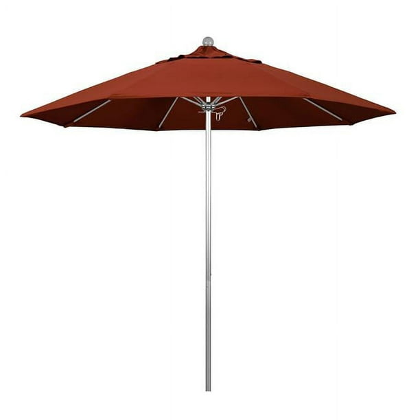 California Umbrella ALTO908002-5440 9 Pi. Fibre de Verre Marché Poulie Parapluie Ouvert S Anodisé-Soleillé-Terracotta