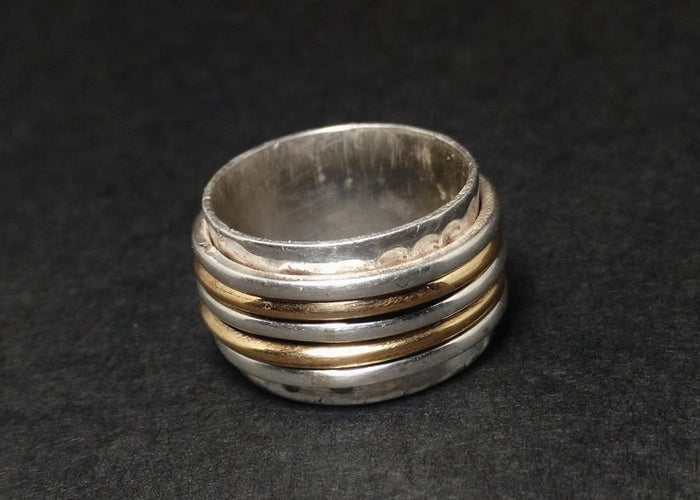 Heaven Crafts Spinner Band Meditation Fidget Band 925 Sterling Silver Gift For Her