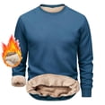 thumbnail image 5 of Chiccall Mens Fleece Sweatshirts Crewneck Long Sleeve Solid Pullover Tops Fall Winter Warm Comfy Casual Loose Fit Sweatshirts, 5 of 5