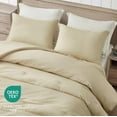 thumbnail image 3 of Chezmoi Collection Cliff 3-Piece Lightweight Cooling Comforter Set, Queen- Rayon Derived from Bamboo & Polyester Blended, Soft Breathable Bedding for Hot Sleepers, Sand, 3 of 9