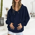 thumbnail image 4 of Drop Shoulder Hoodie 2025 Plain Basic Long Sleeve Hooded Sweatshirt Pullover Casual Streetwear Hoodies for Women, 4 of 6