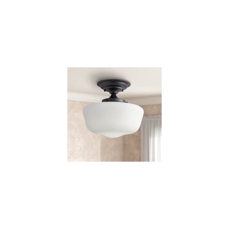 AyshwillDec Black Schoolhouse Light Fixture - Semi-Flush Mount Ceiling Light With Clear Glass Shade (Bulb Included) 1 thumbnail image