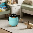 thumbnail image 4 of Oliegs Heated Blanket Cartoon Penguin Plastic Trash Can With Lid Bedroom Large Capacity Wastebasket Storage Container For Home Kitchen Dressing Off Ice Kids Bedroom Chocolate, 4 of 5