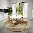 thumbnail image 5 of Bravado Indoor/Outdoor Brown Ikat 8' Round Non-Skid Area Rug, 5 of 5