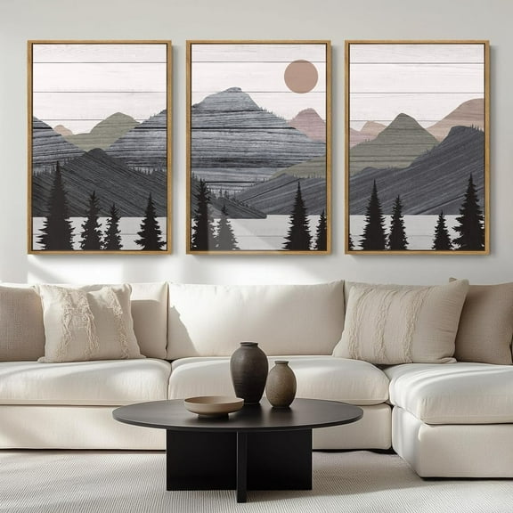 FCCUYE Boho Wall Art Large Neutral Wall Decor Abstract Line Painting for Living Room Bedroom Office 16x24 Inch Set of 3