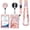 Pink Marble 2PCS, variant on Black Flowers Heavy Duty Badge Holder with Retractable Reel,ID Card Holder Cover Case,Work Badge  with Key Ring Lanyard