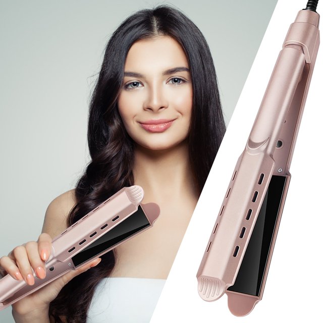 WIFKLSIIPG Fers à Friser Secs et Humides, Rouleau Lissant Double Usage, Recharge USB, Mini Lisseur