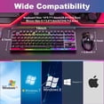 thumbnail image 2 of SANPTENT Wireless Gaming Keyboard and Mouse Combo, 87 Keys RGB LED Backlit Rechargeable, W/2.4G Wireless Receiver, for Windows Computer PC Gamer, 2 of 7