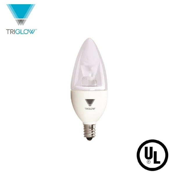 TriGlow 5 Watt (40W Equivalent) LED Candelabra Bulb, DIMMABLE 4100K (Cool White Color) 325 Lumen