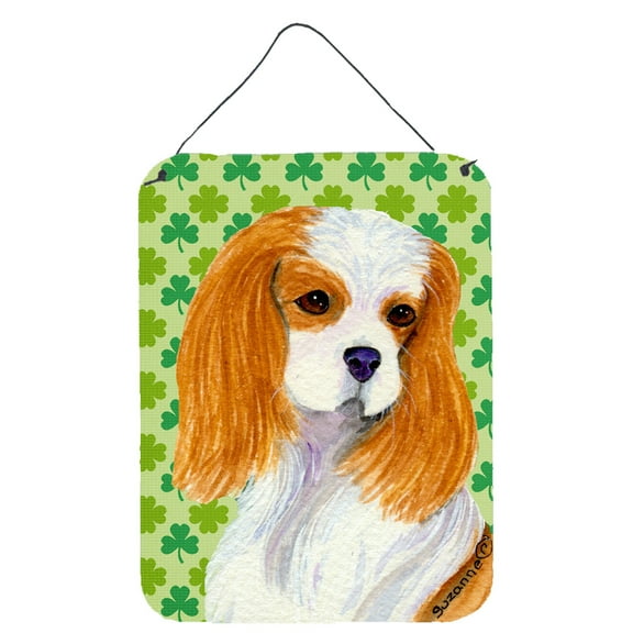 Cavalier Spaniel St. Patricks Day Shamrock Portrait Wall or Door Hanging Prints