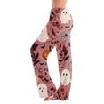 thumbnail image 2 of Soft Pajamas for Women Halloween Pumpkin Print Loose Pj Pants Drawstring Sleepwear Bottoms, 2 of 6