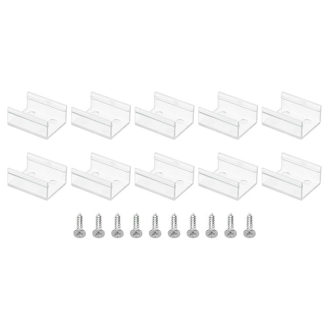 Unique Bargains LED Strip Light Clips Mounting Bracket Fixing Clips Plastic for 19mm-20.4mm Neon Light Cable Clear 40 Pack