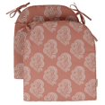 thumbnail image 1 of Vargottam Non Slip DiningChairCushionU-ShapedPrinted Indoor/OutdoorChairPadsHome Decor Reversible & Machine Washable DiningChairPad With String Ties - Set Of 2-Dark Peach, 1 of 8