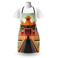 thumbnail image 3 of Vintage China Apron, Chinese Building Illustration in Lively Colors Landscape and Pink Asia Plants, Unisex Kitchen Bib with Adjustable Neck for Cooking Gardening, Adult Size, Multicolor, by Ambesonne, 3 of 4