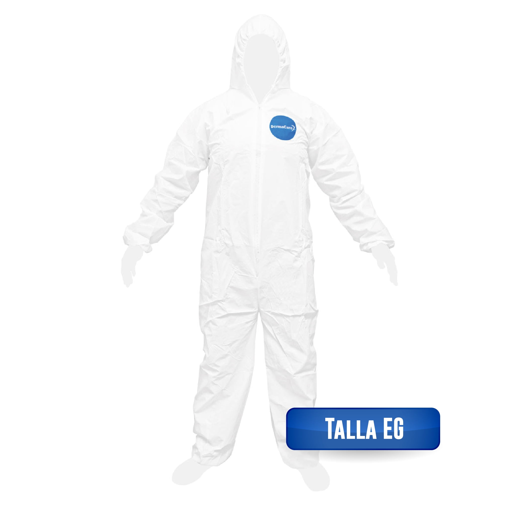 Overol Industrial Dermacare tipo Tyvek Color blanco con capucha EG Dermacare Walmart en linea