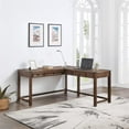 thumbnail image 4 of Pemberly Row Engineered Wood Sit-to-Stand L-Desk in Brushed Walnut Finish, 4 of 11