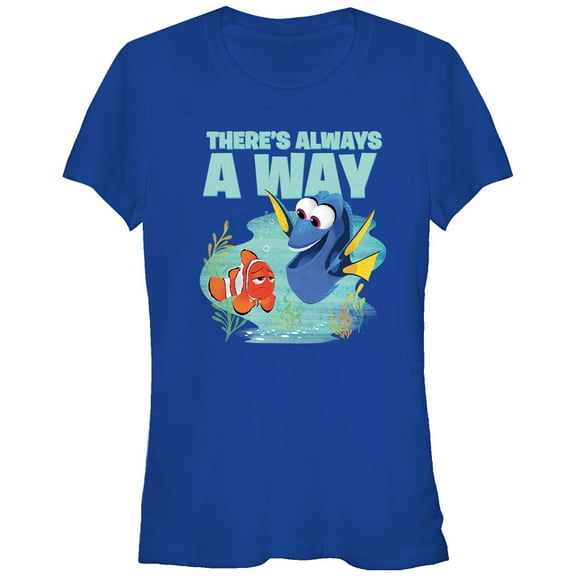 Junior's Finding Dory Always A Way Graphic Tee Royal Blue Medium