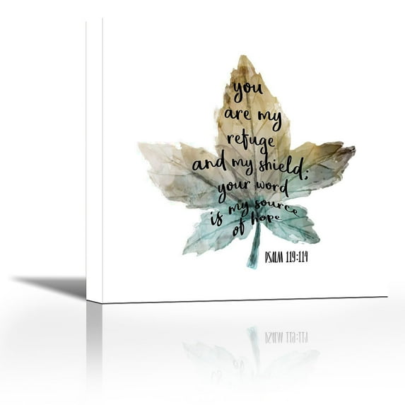 Psalm Leaf 1 - Contemporary Fine Art Giclee on Canvas Gallery Wrap - wall décor - Art painting - 18 x 18 Inch - Ready to Hang