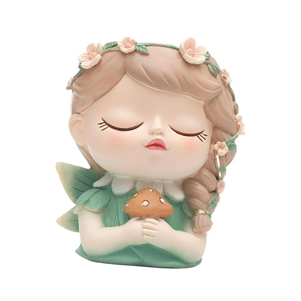 Macetero con cabeza de niña, maceta decorativa con dibujos animados, florero para cara, maceta para dormitorio, jardín, interior y exterior Estilo C