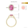thumbnail image 4 of Angara Rings - Natural 1.9 ct Pink Sapphire Halo Ring with Diamonds in 14K Yellow Gold for Women (Size-9x7mm) | September Birthstone Jewelry, Birthday, Anniversary, Jewelry Gift for Women, 4 of 8
