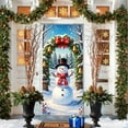 thumbnail image 4 of Darzheoy Christmas Door Cover Flag Snowman Scene Background Decorative for Doorway Wall Home Holiday Party Indoor Outdoor Decor, 4 of 6