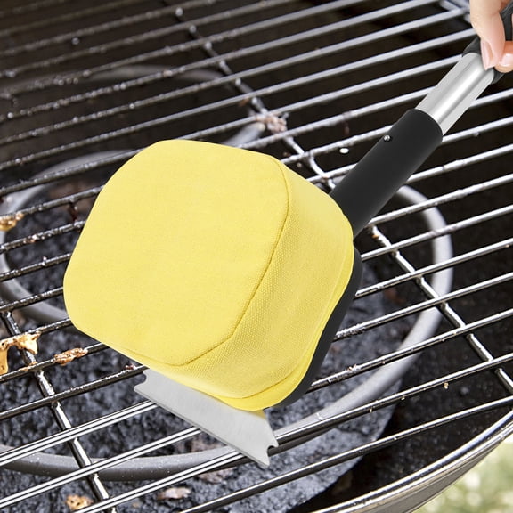 Bristle Free Grill Cleaning Brush Portable BBQ Brush and Scraper with Stainless Steel Handle Barbecue Cleaning Tool for Barbecue Grill