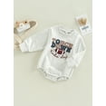 thumbnail image 3 of Bagilaanoe Newborn Baby Girl Boy Oversized Romper Sweatshirt Long Sleeve Bodysuit  Letter Rugby Print Pullover 6M 12M 18M 24M Infant Casual Tee Tops, 3 of 8