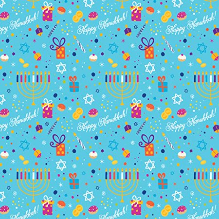 Happy Hanukkah Gift-Wrap Chanukah 17.5in. X 144in. Each (Happy Hanukkah 4 Roll Variety Pack)