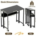 thumbnail image 2 of 24.8" Portable Computer Table,135 lb Capacity,Rolling Computer Table on Wheels, Sturdy Iron Frame,Easy Assembly,Space-Saving Collapsible Laptop Desk with Storage Shelf, 2 of 22